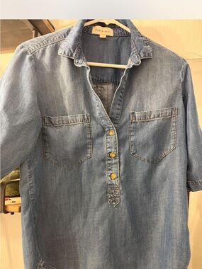 cloth & stone Light Blue Denim Tunic Shirt